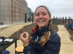 Sarah Albright's first bird at the Younger Lagoon bird banding station